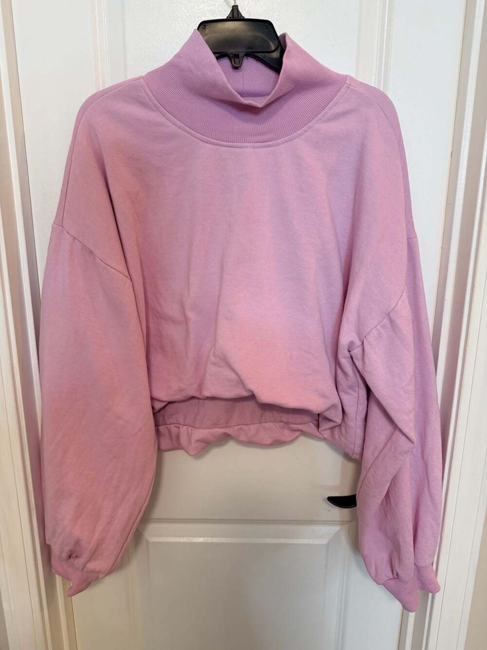 Pilcro Funnel-Neck Bubble-Hem Pullover Size L